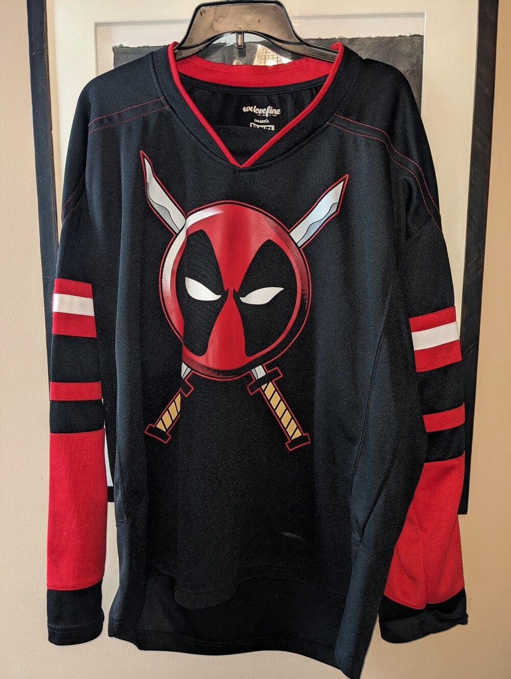 Long Sleeve Deadpool Jersey. Premium Jersey. Men's Large.